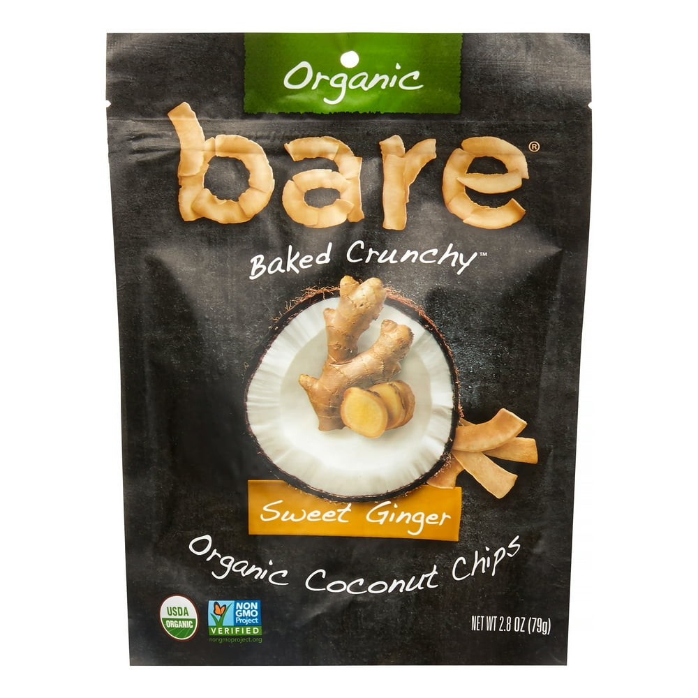 Bare Organic Sweet Ginger Coconut Chips (12x2.8 OZ)