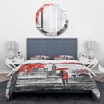 thumbnail image 2 of Designart 'Couples Walking in Paris' London UK Duvet Cover Set, 2 of 4