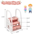 thumbnail image 6 of Step Stool for Bathroom Sink,Adjustable 3 Step Stool for Kids,Kitchen Standing Tower,Children Learning Helper Stool with Safety Handles and Non-Slip Pads,Pink, 6 of 8