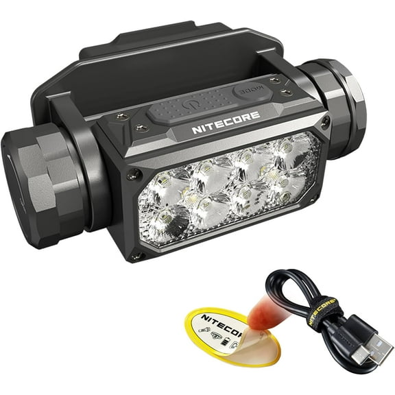 Nitecore HC65M UHE 2000 Lumen Tactical Helmet Light Headlamp, NVG Mountable USB-C Rechargeable with Red and White Lights Sticker