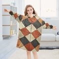 thumbnail image 5 of FORMRS Wearable Blanket Hoodie with Sleeves for Kids Cozy Flannel Sweatshirt, Checkered Pattern, 5 of 7