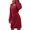 Red, variant on Women's V Neck Shoulder Drop Sweater Dress Long Sleeve Waistband Woolen Knitted Dress Autumn Winter Fashion Casual Comfortable