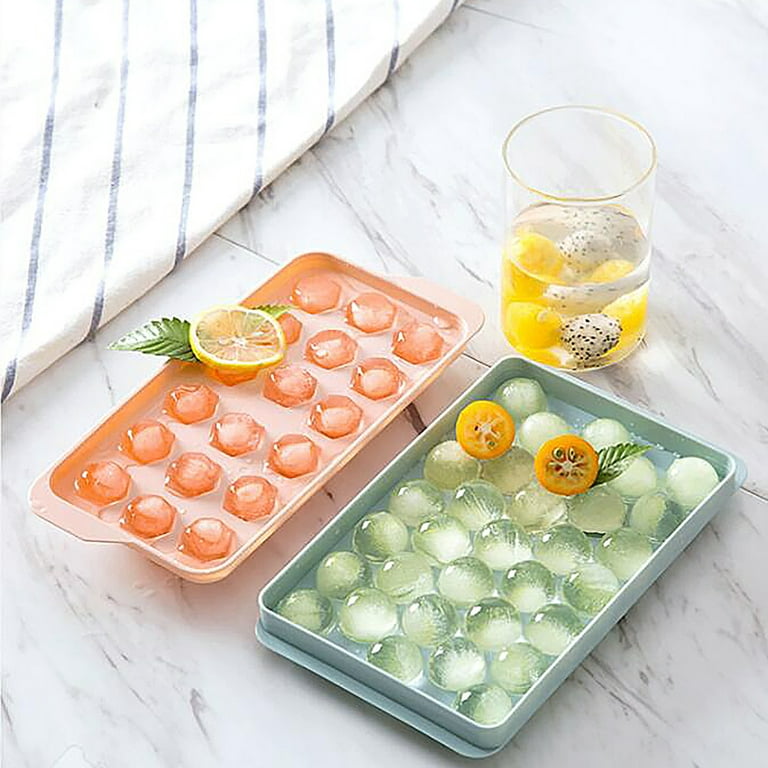 Ice Ball Maker Mold Mini Round Ice Cube Tray Reusable with Lid for