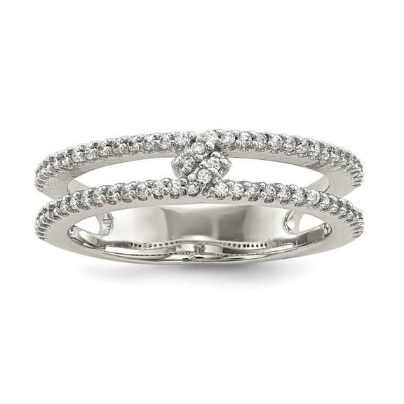 Sterling Silver Cubic Zirconia Ring - Size 7