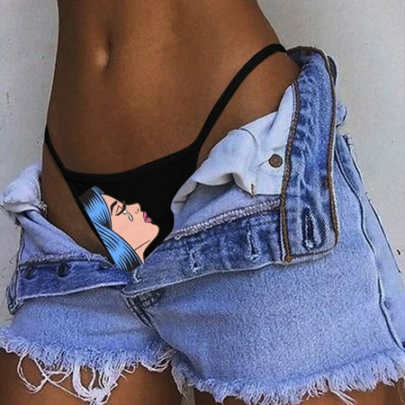 

Women s Funny Printing Plus Size Solid Color High Waist Physiological Underwear