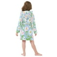 thumbnail image 7 of FORMRS Niños Bathrobe Unisex Hooded Robe Soft Plush Pajamas Sleepwear, Size 10-12T, Blue Floral, 7 of 7