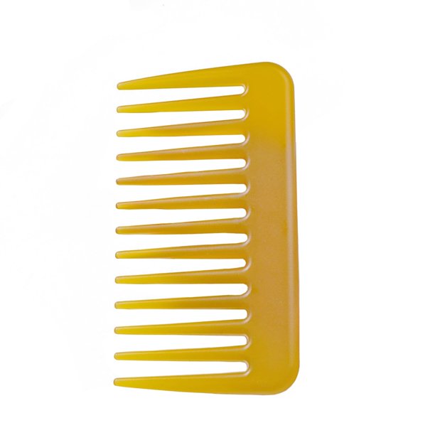 Denlydom Mini Peine de Dientes Anchos Pequeño Bolso de Viaje Peine para Desenredar el Cabello para Cabello Rizado y Ondulado Amarillo - El Mejor Peine para Peinar para Cabello Largo Seco Húmedo Plásti