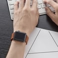 thumbnail image 4 of WFEAGL Leather Strap for Apple Watch Band 42mm 44mm 45mm Brown/Black, 4 of 7
