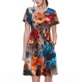 thumbnail image 1 of Balery 3D Butterfly Vestidos sueltos de manga corta para mujer, vestidos de verano 2025, vestidos casuales de corte A con vuelo., 1 of 6