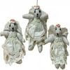 Trio Rag Dolls Bear 7 Inches Angels with Lace Dresses and Flower Hats