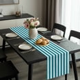 thumbnail image 2 of Teal Striped Table Runner 72 Inches Long, Simple Art Vertical Stripe Farmhouse Kitchen Coffee Dining Table Decoration for Home Party Birthday Wedding Home Decor 16x72 Inches, 2 of 8