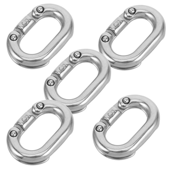 Masteelf 5 Pcs Chain Link Stainless Steel Quick Link Chain Connector Easy To Install Quick Chain Connector Locking Carabiner Chain Hooks For Towing