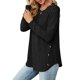 thumbnail image 2 of Blusas de Larga con Cuello Redondo para Mujer, Blusas Holgadas con Botones para Otoño e Invierno 2025. Negro S, 2 of 10