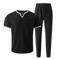 thumbnail image 4 of Mrmaere Men's Suit Set Loose Solid Pattern For Various Types Versatile Design For Multiple Occasions Black L, 4 of 5