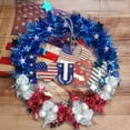 thumbnail image 6 of 4th of July PALIFEUR Wreath for Front Door, 15.75 Inch Patriotic Wreaths, Artificial Floral Spring Wreaths Decorations for Memorial Day Independence Day Veterans Day, Red Blue White, 6 of 8