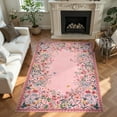 thumbnail image 5 of Wonnitar 5'x7' Floral Area Rugs for Living Room, Washable Rugs for Bedroom Stain Resistant Pink Vintage Throw Rugs for Dressing Room Home Office Room Sunroom Vanity Area, Soft Non Slip, 5 of 11