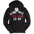 thumbnail image 1 of Sudadera con capucha Aeropostale Polar con cremallera completa Hombre Negro Mediano, 1 of 1