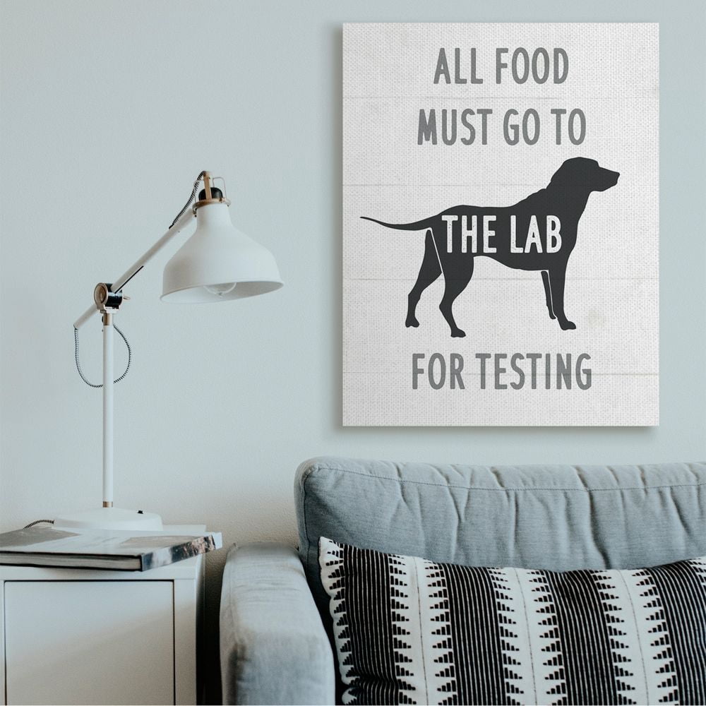 Stupell Industries Kitchen All Food to the Lab Animal Dog Pun Canvas Wall Art Design by Daphne Polselli