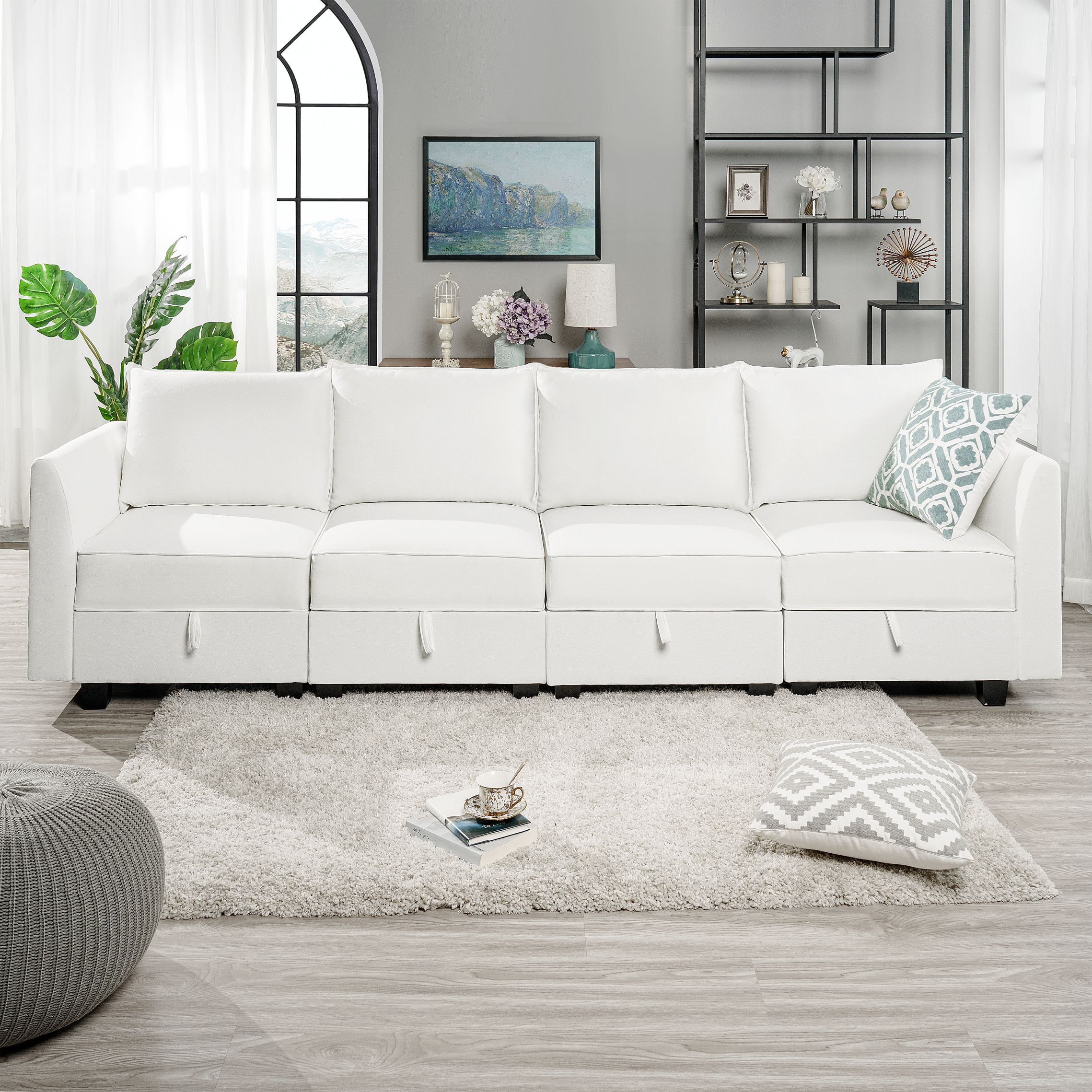 Elizabeth Modular 4 Piece Sofa for Living Room with Extendable Design ...