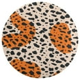 thumbnail image 3 of Leopard Print Pattern Floral Medallion Round Rug - Small Round Area Rug, Soft Non-Slip Machine Washable Bedroom Mat Indoor Accent Entry Carpet for Office Desk Dorm Hallway, 3 of 6