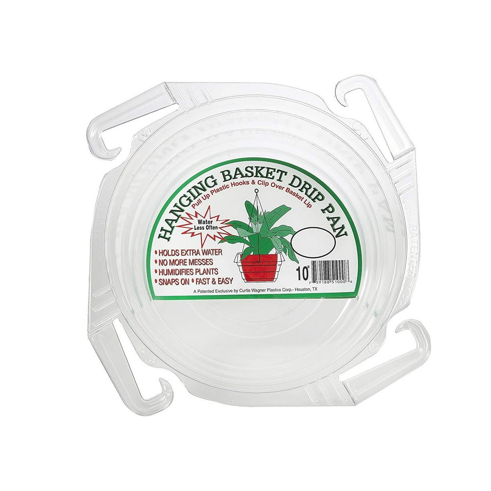 Curtis Wagner 10" Clear Hanging Basket Drip Pan Saucer (10Pack