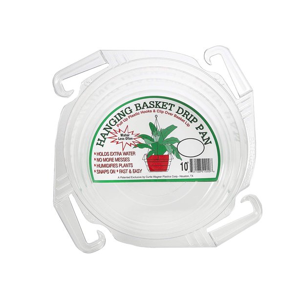 Curtis Wagner 10" Clear Hanging Basket Drip Pan Saucer (10Pack