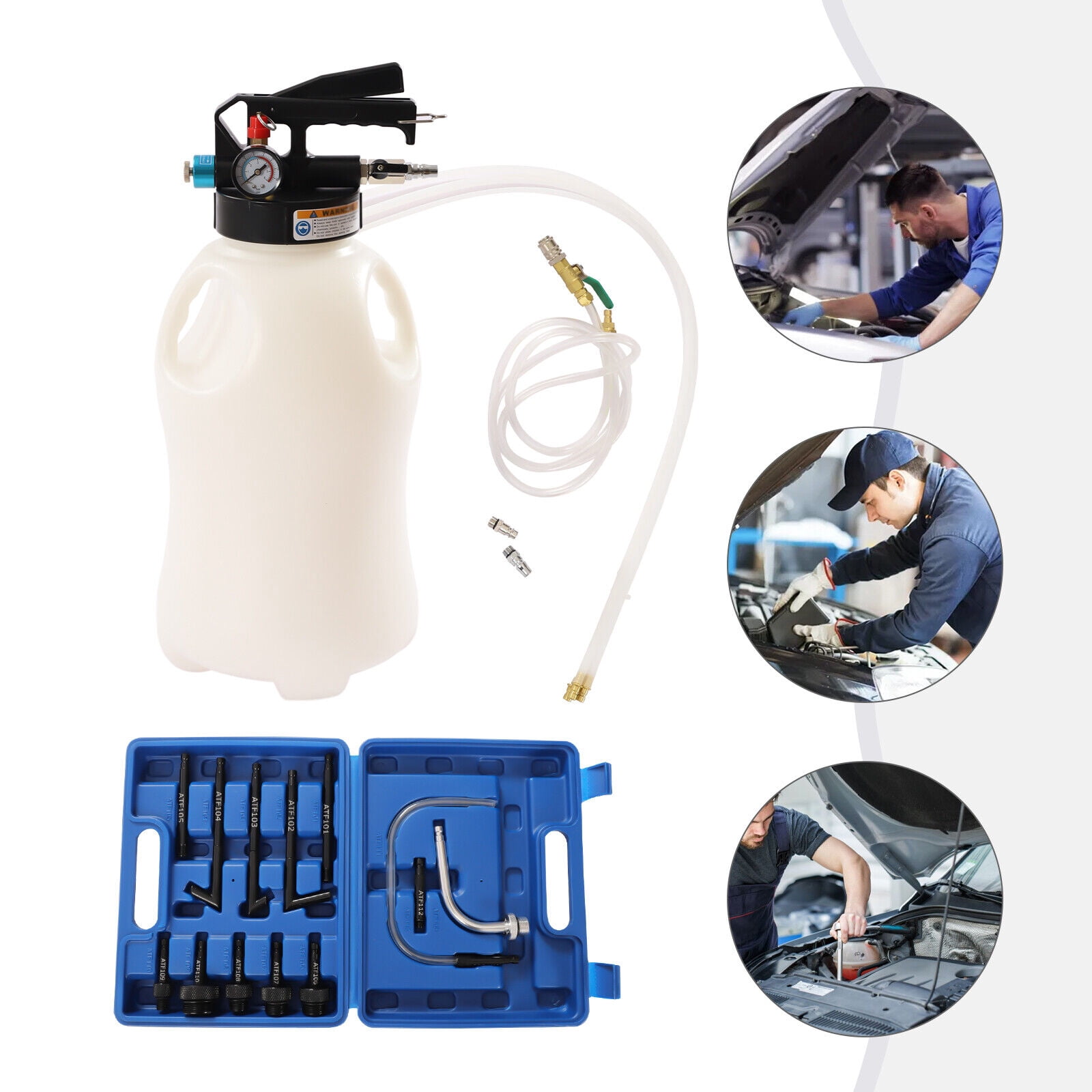 FETCOI 10L Extracting Dispensing Oil Fluid Vacuum Extractor Pump with Tool Case Device