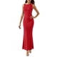 thumbnail image 1 of Vestido liso de un solo hombro para mujer - Vestido largo de poliéster, cuello redondo, cintura alta, adecuado para fiestas/vacaciones, S-L, 1 of 4