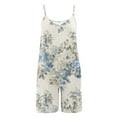thumbnail image 6 of Summer Saving Wycnly Jumpsuits for Women Dressy Vacation Baggy Short Overalls Casual Pocket Strap Jumpsuits Summer V-Neck Sleeveless Floral Print Mini Trendy Rompers Beige xxl, 6 of 7