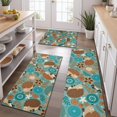 thumbnail image 2 of Cute Green Hedgehog Pattern with Pioneer Flower Kitchen Rugs Sets Of 3,Kitchen Runner Rugs Non Skid Washable,Decorative Kitchen Floor Mats for Kitchen,Sink,Laundry,17"x30"+ 17"x47" + 17"x59", 2 of 6