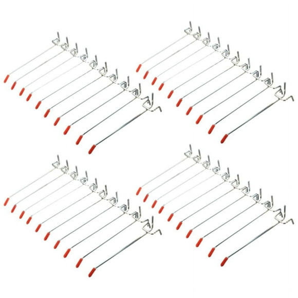 40Pcs Single Pegboard Hooks 150mm Board Slat Wall Retail Display Shop Peg Fits 25mm