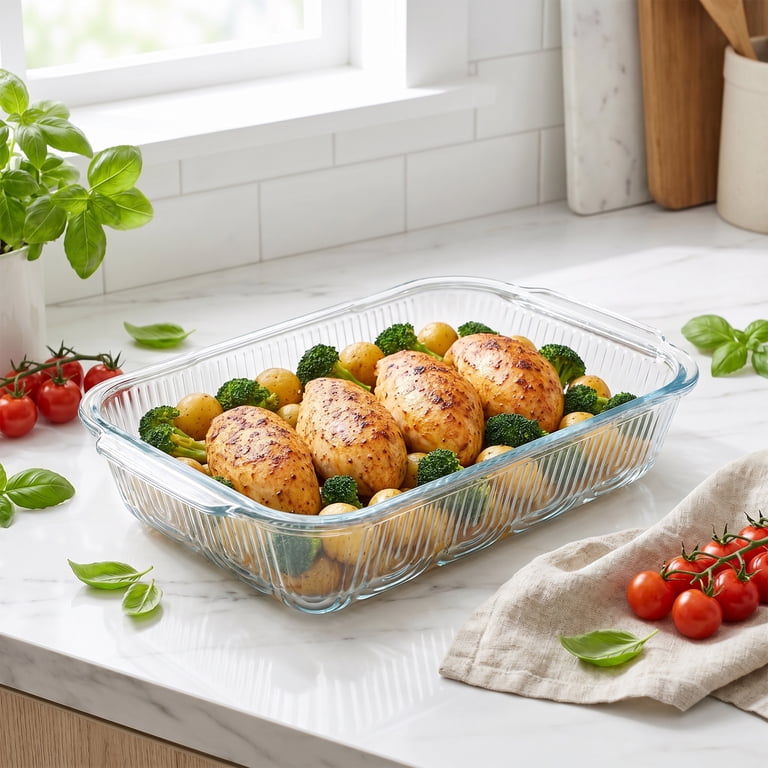 Cook With Color 15.1 x 9.3 Sculpted Glass Baking Dish photo 8