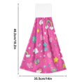 thumbnail image 2 of Haosy 2 Pack Kitchen Wash Cloths with Hanging Loops Absorbent Absorbent Quick Drying Hand Towels, Cloud Star Flower Rainbow Butterfly, 2 of 7