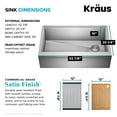 thumbnail image 6 of KRAUS Kore 33" Modern Farmhouse Workstation 16 Gauge Single Bowl Stainless Steel Kitchen Sink with Accessories, 6 of 8