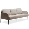 thumbnail image 3 of 3 Seater Beige Polyester Fabric Sofa, Modern Upholstered Sofa, Comfy Small Couches for Small Space Living Room, Bedroom, Office, Apartment, 3 of 6