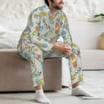 thumbnail image 7 of Honeii Skateboard Pattern Mens Pajamas Set,2pcs Men's Lounge Long Sleeve Sleep Shirt and Pajama Bottoms Sleepwear Set,Mens Pjs Sets-Small, 7 of 7