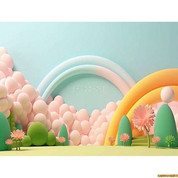 Castle Fairy Tale Candy Balloons Arch Photography Backdrops Props Newborn Birthday Party ration Background A-06