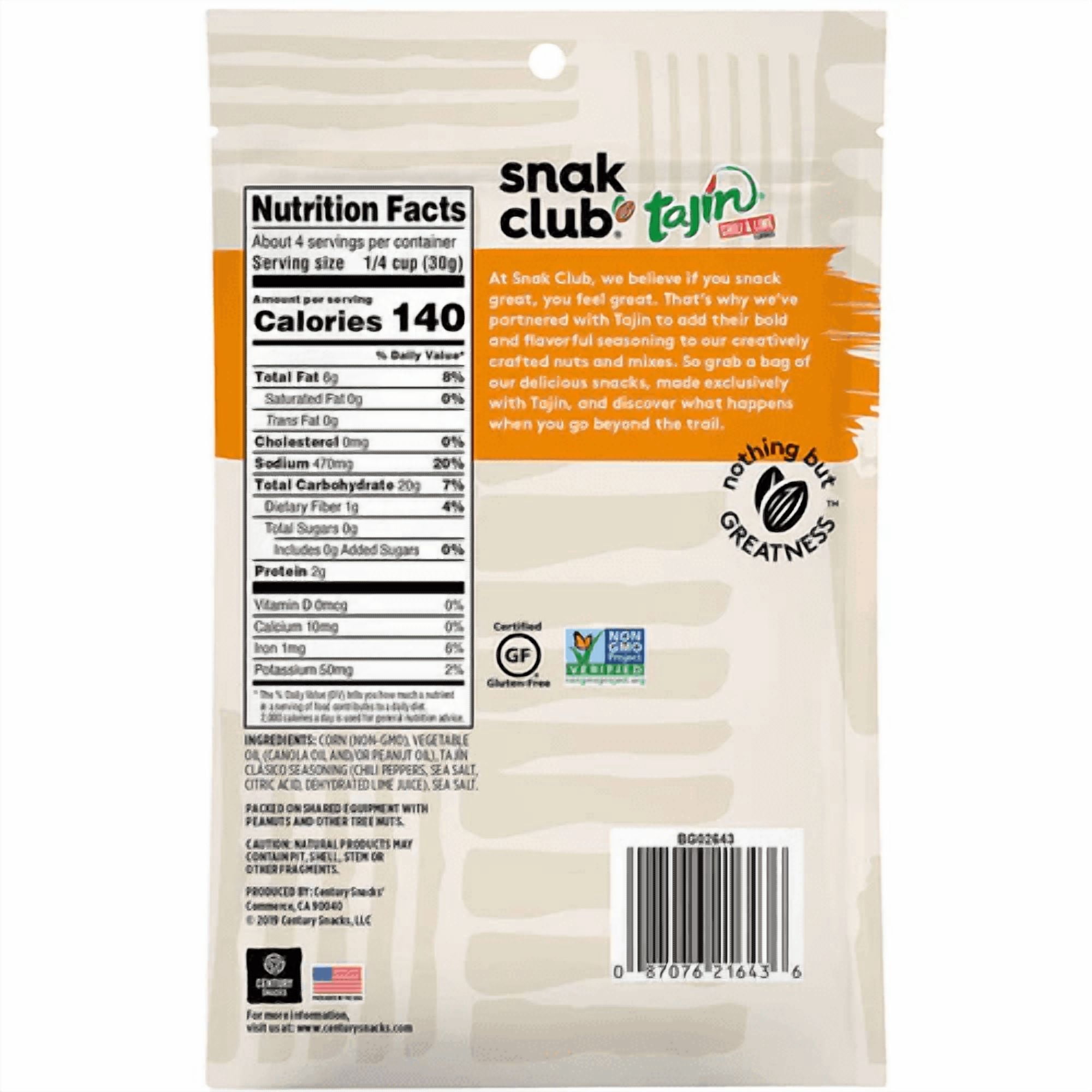 (3 pack) Snak Club Tajin Toasted Corn