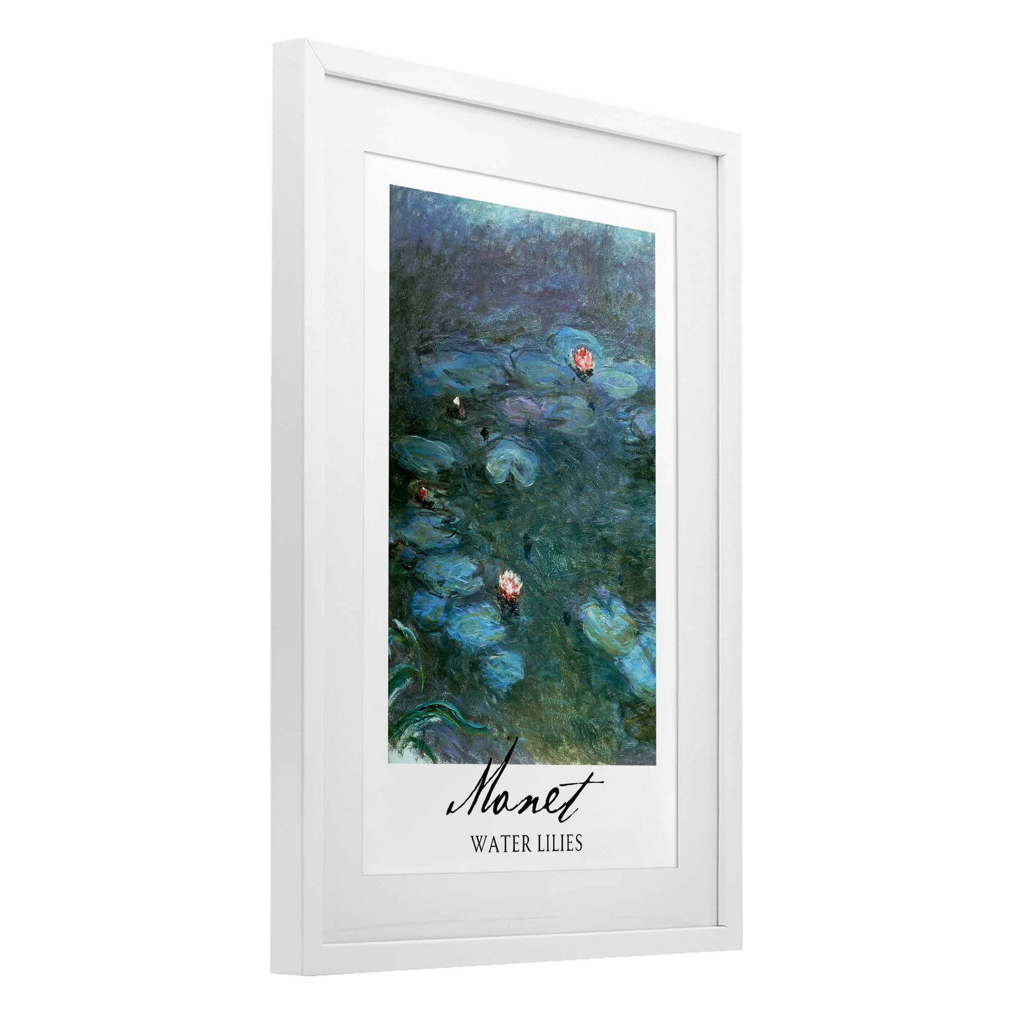 Stupell Industries Monet Water Lilies White Framed Print Under Glass, design by Vintage Hustle
