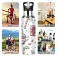 thumbnail image 5 of Sports Bottle，Christmas Pattern with Candy Canes10.8"×2.8"The Inside of The Kettle Is Made of Food Grade 304 Stainless Steel, 5 of 6