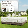 thumbnail image 4 of Unnifurnzi Patio Furniture Covers-Outdoor Furniture Covers Waterproof for 6 Pieces Patio Set 600D Heavy Duty Outdoor Sectional Cover for Furniture Couch Sofa Chair 126" L × 63" W × 28" H-Beige, 4 of 7