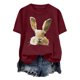 thumbnail image 5 of Tops de Cuello Alto para las Mujeres Amante Impreso Camiseta Cuello Redondo Manga Corta, Poliéster Spandex, 5 of 7
