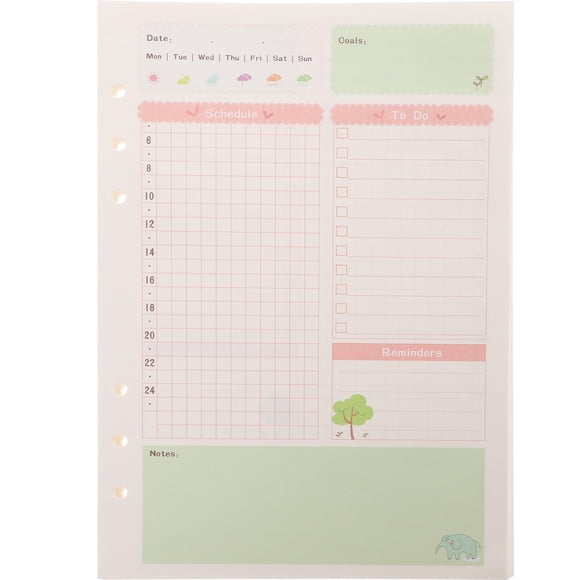 Moluckfu 1Ud De Hojas Coloridas Para Cuaderno A5 Con De 6 Agujeros Y Superficie Lisa