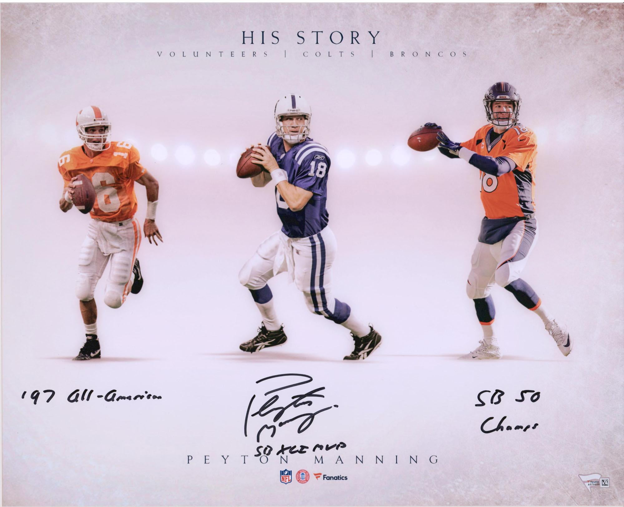 peyton manning autographed tennessee jersey