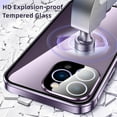 thumbnail image 5 of Metal Magnetic Case Compatible With Iphone 14 Pro Max/14 Pro, Double Sided Hd Tempered Glass Cover With Lens Protector, 5 of 5