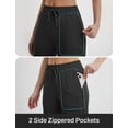 thumbnail image 5 of BALEAF Womens Yoga Capri Pants with Zipper Pockets Summer Drawstring Capris Joggers Lounge Crop 19" Black L, 5 of 7