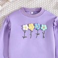 thumbnail image 5 of TOWED22 Infant Baby Girl Fall Clothes Toddler Winter Outfits Ruffle Sleeve Sweatshirts Bell Bottom Pants Headband Set,Purple,4-5 Y, 5 of 5
