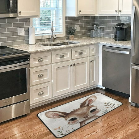 

Long Floor Mat 39x20Inch Kitchen Mat Bathroom Mat Living Room Mat Bedroom Mat Absorbent Delicate Fabric No Ball Do Not Fade Red Dove