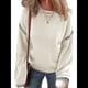 thumbnail image 2 of Suéteres para Mujer, Cuello Redondo Liso, Corte Holgado, Larga, Punto en Contraste, Jersey, Tops XXL, 2 of 9