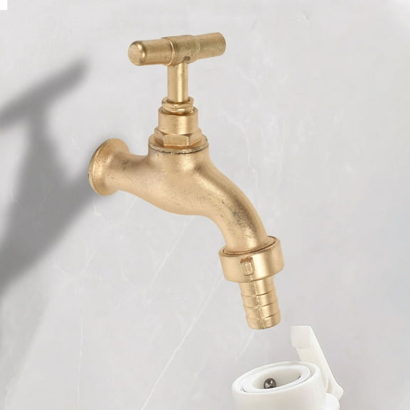 OFFIGAM Golden Zinc Alloy Outdoor Wall Faucet for Garden, Laundry, Bathroom, and Easy to Install Tap
